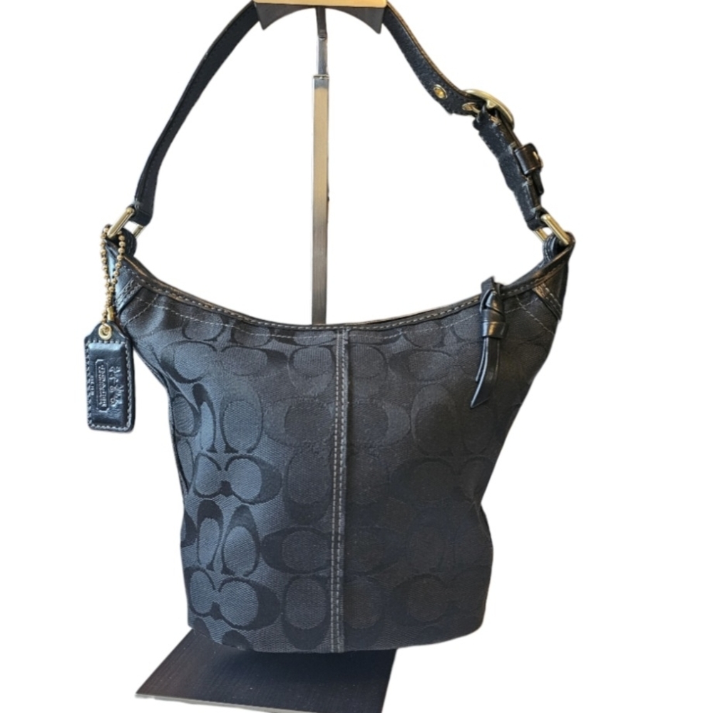 Coach Black Signature C Mini Bucket Bag